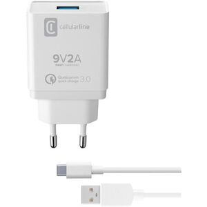 Cellular line Carregador Cellularline ACHHUKITQCTYCK USB-C 18 W