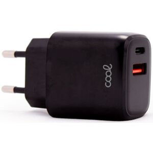 Carregador Universal Fast Charger Dual Tipo-C / USB 20W (Preto) - COOL