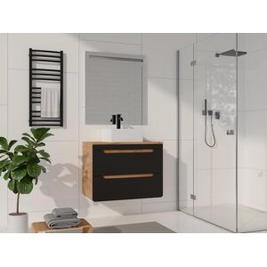 Vente-unique Móvel suspenso para colocar sob o lavatório natural e antracite 80 cm - ARUBA