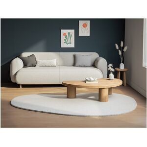 Vente-unique Tapete shaggy orgânico efeito pele 120x180 cm bege - GIRONA