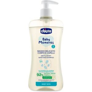 Chicco Baby Moments champô suave para bebés cabelo e corpo 500 ml. Baby Moments
