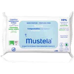 Mustela Compostable at Home Cleansing Wipes Perfume Free toalhitas de limpeza sem perfume para bebés 0+ 60 un.. Compostable at Home Cleansing Wipes Perfume Free