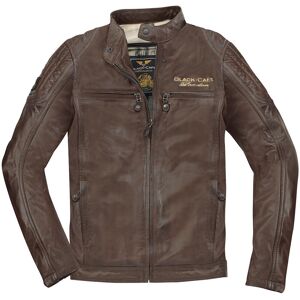 Black-Cafe London Miami Jaqueta de couro de motocicleta Castanho 50