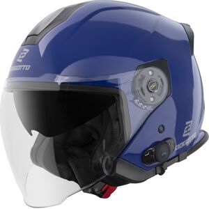 Bogotto H586 BT Solid Bluetooth Capacete a jato Azul S