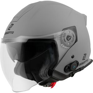 Bogotto H586 BT Solid Bluetooth Capacete a jato Cinzento S