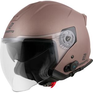 Bogotto H586 BT Solid Bluetooth Capacete a jato Castanho 2XL