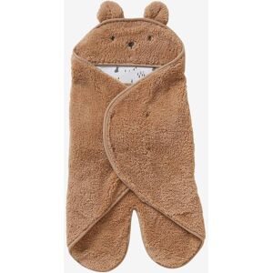 VERTBAUDET Capa para carrinho de bebé, em peluche, forro em jersey bege escuro liso