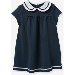 Vestido para bebé, de malha piqué, em algodão bio, da CYRILLUS azul-ardósia