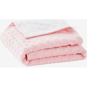 VERTBAUDET Cobertor biface em polar/moletão, para bebé, Stella rosa claro liso