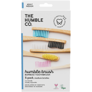 The Humble Co. Humble Bambutandborstar Medium Blandade färger 5-pack