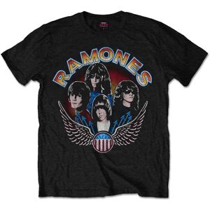 Ramones: Unisex T-Shirt/Vintage Wings Photo (Black) (Medium)