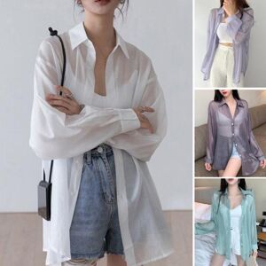 OverSize Costume Summer Sunscreen Chiffon Shirt Women Sun Protection Shirt Cardigan Open Back Strap Casual Top Thin Loose