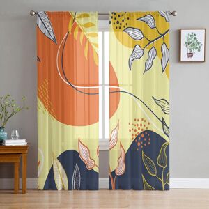 Yifulin Summer Leaves Flower Abstract Sheer Curtains For Living Room Bedroom Home Decor Kitchen Tulle For Windows Voile Drapes
