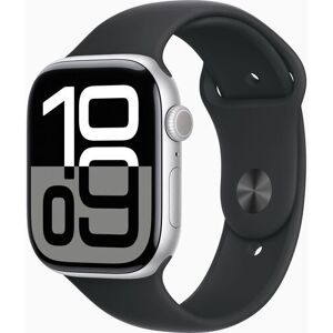 Apple Watch Series 10 Aluminium 46 mm (2024) GPS silver Sportband M/L svart