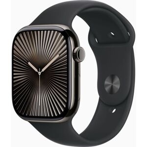 Apple Watch Series 10 Titan 46 mm (2024) GPS + Cellular skiffer Sportband M/L svart