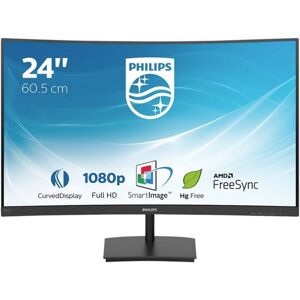 Philips Monitore 241E1SC/00 LED-skärm EEK F (A - G) 61 cm (24 tum) 1920 x 1080 pixel 16:9 4 ms HDMI, VGA, Audio Line Out VA LED