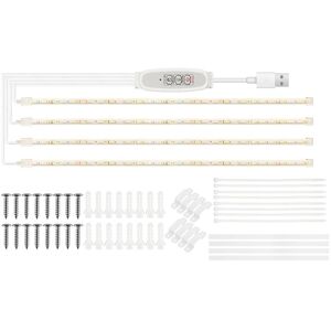 TOMTOP JMS LED Växtbelysningsremsor för Inomhusväxter Röd & 3000K Solljusliknande Växtlampa för Hydroponik 50cm 4 Strips Red light & Warm light