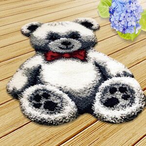 Leisure Times Toy Bear Spärrhake Kits Mattor Kudde Hantverk Broderi för nybörjare Vit 50 x 40cm vit