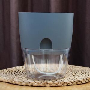 DIYelecs Självvattnande planteringskruka Bomullsrep Plast Dekorativ Planteringskruka för Inomhus Utomhus Växter Blommor 15.3cm/6in Diameter grå