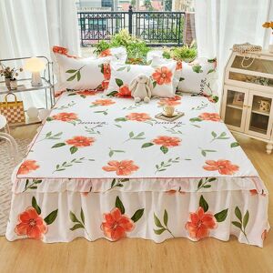 Your Warm Home Tjock quiltad sängkjol i ett stycke bomull ren bomull Princess Spets Överkast Grupp Madrassöverdrag Utskrift Sängkläder 120*200cm 3pcs