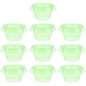 Meterk 10 st Gröna Trädgårdsklockor Plast Växt Rund Kåpa Återanvändbara Växtfrö Fuktighetskupoler för Hemmet