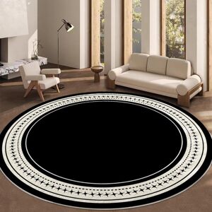 WTEMPO Rund Matta Vardagsrum Kontorsbord Dator Spelstol Sminkbord Halkfri Sovrums Golvmatta diameter 200cm