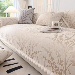 Your Warm Home Chenille Soffakudde Jacquard Med Tofs Soffskydd Halkskydd Retro Universell Slitstark Armstöd Vardagsrum 70x70cm 1pcs