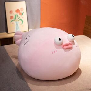 Kidsly Jätte Söt Pufffisk Plyschleksak Uppstoppad Kawaii Fet Fisk Docka Puffar Plyschdjur Mjuk Kramkudde Kuddkudde Födelsedagspresenter Barn Flicka about 30cm