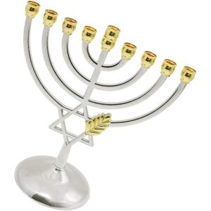 Traditionell Klassisk Chanukka-Menorah 9-grenad Ljusstake Ljusstakar Metallhantverk för Nyårsfestival Heminredning