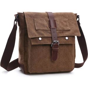 Axelremsväska, Herr Messenger Väskor, 16 Tum Vintage Militär Canvas Laptop Väska för Arbete och Skola, Flera Fack