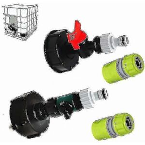 1000 Liter IBC Vattentank Med S60x6 Adapterventil Och 3/4 1st-11 (Endast Kran)