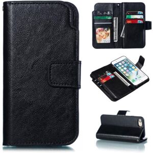 Apple Kompatibelt iPhone 7/8/SE (2020/2022) - Plånboksfodral med 9 kortfack - Svart