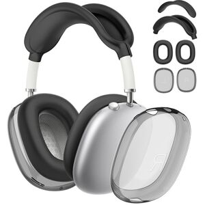 Skyddssats för AirPods Max, skyddande film för huvudband + TPU-skyddsfilm + silikonöronkuddar, svettsäkra tillbehör (svart)