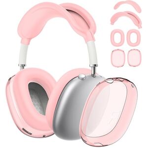 Skyddssats för AirPods Max, skyddande film för huvudband + TPU-skyddsfilm + silikonöronkuddar, svettsäkra tillbehör (rosa)