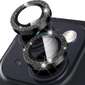 MTK Kamera lins till iPhone 15 / 15 Plus Glitter Svart