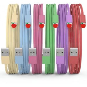 Apple iPhone Laddare Snabbladdning Lightning Kabel iPhone Laddare Sladd för iPhone 14/13/12/11 Pro Max/XS MAX/XR/XS iPad AirPods (Grön och Rosa och Blå)