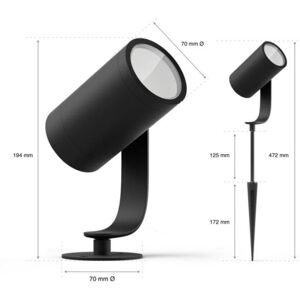 Philips Hue Lily Spotlight 8w Led, 600 Lm, Belysning