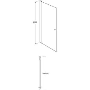 Gustavsberg Square Duschdörr Klarglas, Blankpolerad Profil 90 Cm, Badrum