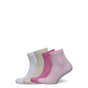 Sock High Ankle 4 P Soft Cable Lingerie Socks Regular Socks Pink Lindex