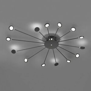 Trio Lighting LED-taklampa Peacock, 15 lampor, svart