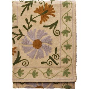 Madam Stoltz Suzani Pläd Broderad Rosa/grön