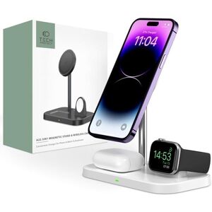 3-in-1 Trådlös Laddare Magsafe iPhone, Apple Watch, AirPods - Vit