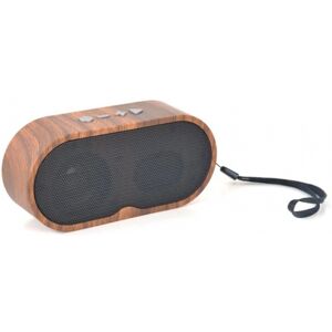 Liten Portabel Bluetooth Högtalare i Mörkt Trä