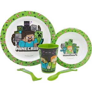 5-Pack Minecraft Dinnerware Set Med Tallrik Glas Skål Och Bestick.