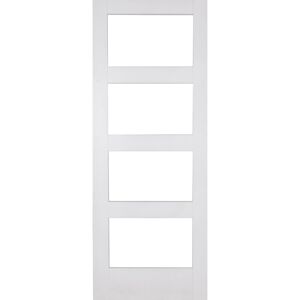 Ebern Designs Geoffry Shaker Glass Internal Door White 198.1cm H x 68.6cm W x 3.5cm D