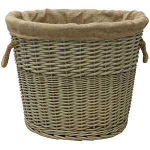 JVL Oval Wicker Basket Grey