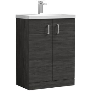 Nuie Arno Compact 605mm Free-standing Single Vanity Hacienda Black 840mm H X 605mm W X 360mm D