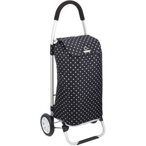 KitchenCraft Black Polka Dot Foldable Shopping Trolley Black 33cm W X 10cm D