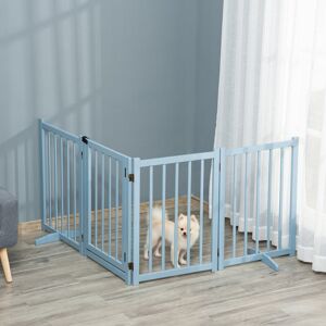 PawHut Free Standing Pet Gate Grey 80cm H X 237.5cm W X 36cm D