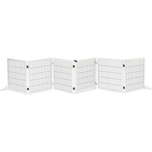 PawHut Freestanding Pet Gate Stainless Steel